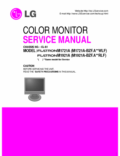 LG LG  M17/1921A-BZ Service manual  LCD Monitor